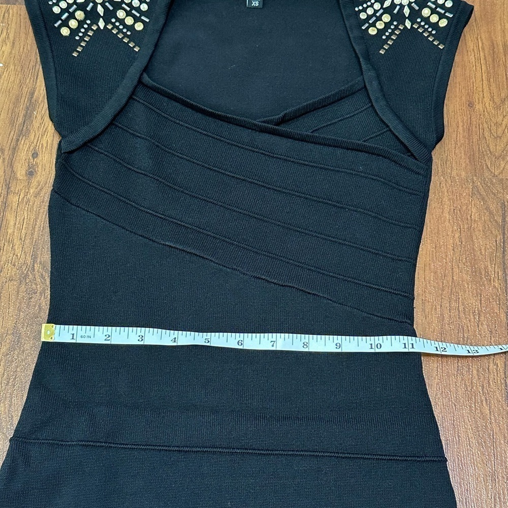 XOXO Black With Gold And Silver  Studs Midi Dress - Picture 7 of 10